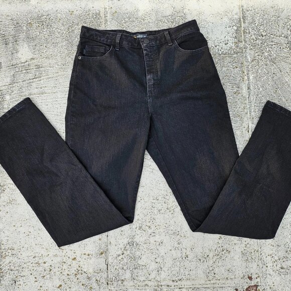Lee Denim - Lee Women Jeans Black Denim Cotton Blend Pant Size 10 TALL 34L